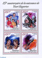 Central Africa 2019 Yuri Gagarin 4v M/s, Mint NH, Transport - Space Exploration - República Centroafricana