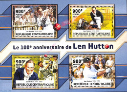 Central Africa 2016 Len Hutton 4v M/s, Mint NH, Sport - Cricket - Cricket