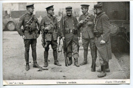 Militaria * CPA Non écrite * Guerre 1914 L'Entente Cordiale ( Gros Plan Soldats Différents  Pays ) - Guerre 1914-18