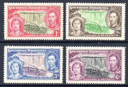 SOUTHERN RHODESIA - 1937 CORONATION SET (4V) FINE LIGHTLY MOUNTED MINT LMM * SG 36-39 - Rhodesia Del Sud (...-1964)