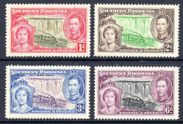 SOUTHERN RHODESIA - 1937 CORONATION SET (4V) FINE LIGHTLY MOUNTED MINT LMM * SG 36-39 - Südrhodesien (...-1964)