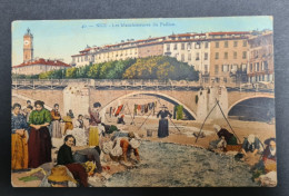 Cpa Couleur. Nice . Les Blanchisseuses Du Paillon - Life In The Old Town (Vieux Nice)