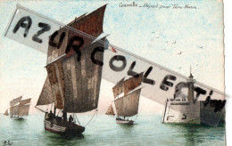 SUPERBE CARTE DESSINEE ET AQUARELLEE . DEPART POUR TERRE NEUVE - Granville