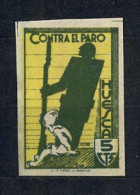 EMISIONES LOCALES GUERRA CIVIL , HUESCA  , FESOFI 17S ** , CONTRA EL PARO - Spanish Civil War Labels