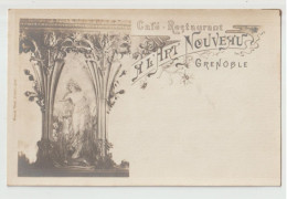 GRENOBLE ( 38 ) - CAFE - RESTAURANT " A L' ART NOUVEAU " - CPA PRECURSEUR - 2 SCANS - - Grenoble