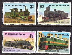 RHODESIA - 1969 RAILWAY ANNIVERSARY SET (4V) FINE MNH ** SG 431-434 - Rhodesien (1964-1980)