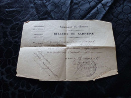 VP-228 ,Bulletin De Naissance, Commune De Lodève, Hérault, 1887 - Documents Historiques