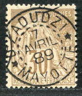 REF092 > MAYOTTE < Yv T-P N° 55 Ø Superbe Cachet D'ZAOUDZI > 07 Avril 1889 Cote 450 € < Oblitéré Dos Visible - Used Ø -- - Gebruikt