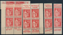 BM-71: FRANCE:  N° 283c** 7 Paires 1er Et 2ème Choix De Gomme - 1932-39 Paz