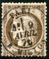 France,1872,cut Squer,Ceres,30c,Y&T#54,cancell:Paris,09.04.1876,as Scan - 1871-1875 Cérès