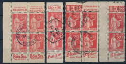 BM-72: FRANCE:  N° 283c* Obl    6 Paires - 1932-39 Peace