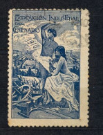 VIÑETA EXPOSICIÓN INDUSTRIAL DEL CENTENARIO , 1910 , CANCELADO - Andere & Zonder Classificatie