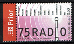 België 3415 - 75 Ans De La Radio, 75 Jaar Radio, 75 Jahre Radio,75 Years Of Radio - Prior Links - Nuevos