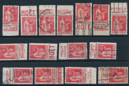 BM-74: FRANCE:  N° 283h Obl Type 4  (15)  Lot N°2 - 1932-39 Frieden