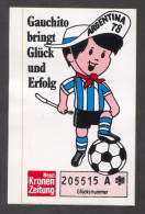 Football Soccer / Gauchito World Cup Argentina 1978. FIFA, Sticker Autocollant - Sonstige & Ohne Zuordnung