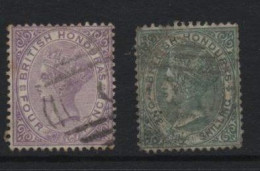 British Honduras (B04) 1866 Queen Victoria. 4 Pence Mauve & 1 Shilling Green. Used. Hinged. - Honduras Británica (...-1970)