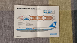 Sabena Boeing 747-300 FCY393 - Safety Cards