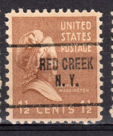 MM-837; USA Precancel/Vorausentwertung/Preo; RED CREEK (NY), Type 704 - Vorausentwertungen