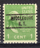 MM-826; USA Precancel/Vorausentwertung/Preo; MIDDLEBURG (NY), Type 734 - Prematasellado