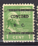 MM-858; USA Precancel/Vorausentwertung/Preo; CONCORD (NC), Type L-3 TS - Préoblitérés