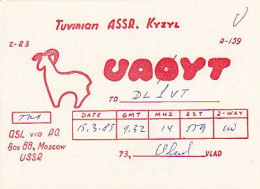 AK 213636 QSL - USSR - Kyzyl - Tuvinian ASSR - Amateurfunk