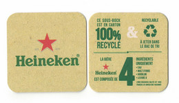 SOUS BOCKS  100% RECYCLE BIÈRE HEINEKEN  RECTO VERSO - Bierviltjes