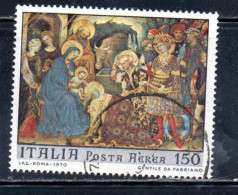 ITALIA REPUBBLICA ITALY REPUBLIC 1970 POSTA AEREA AIR MAIL NATALE CHRISTMAS NOEL WEIHNACHTEN NAVIDAD LIRE 150 USATO USED - 1961-70: Oblitérés