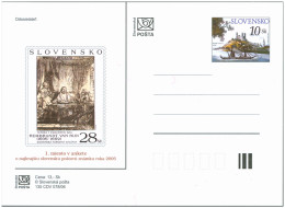 CDV 135 Slovakia Best Slovak Stamp Of 2005 Rembrandt 2006 Bratislava Castle The Danube Donau - Rembrandt