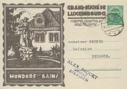 Luxembourg - Luxemburg - Carte-Postale  1927   Mondorf-les-Bains   Cachet  Diekirch - Ganzsachen
