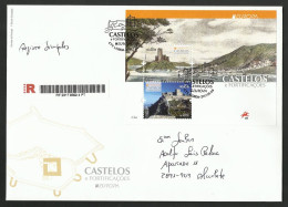 Portugal Europa CEPT 2017 Châteaux Et Fortifications FDC Recommandée Bloc R FDC Souvenir Sheet Castles - FDC