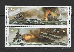 MARSHALL 1991 COULAGE DU BISMARCK  YVERT N°351/354 NEUF MNH** - Guerre Mondiale (Seconde)