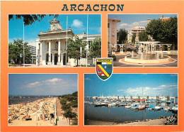 33 - Arcachon - Multivues - Scènes De Plage - Blasons - CPM - Voir Scans Recto-Verso - Arcachon