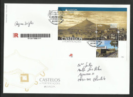 Portugal Açores Europa CEPT 2017 Châteaux Et Fortifications FDC Recommandée Bloc R FDC Azores Souvenir Sheet Castles - FDC