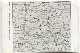 Militaria * CPA Non écrite * Guerre 1914 CARTE Des Opérations Militaires Fin Octobre 1914 ( Paris Anvers Metz Toul ) - Oorlog 1914-18