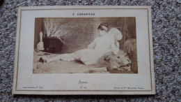 PHOTO CARTONNEE TABLEAU ART FEMME NUE LION EMPAILLE FATMA CARTE ALBUM 782 ED GOUPIL  FORMAT 11 PAR 16 CM H DE VOOGHT - Sonstige & Ohne Zuordnung