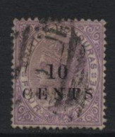 British Honduras (B05) 1888 Queen Victoria. 10c. On 4d. Mauve. Smaller Surcharge. Used. Hinged. - Honduras Britannique (...-1970)