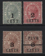 British Honduras (B06) 1888 Queen Victoria. 4 Different Surcharges. Unused. Hinged. - Britisch-Honduras (...-1970)