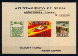 EMISIONES LOCALES GUERRA CIVIL, NERJA,  FESOFI  Nº 8 ** , AYUNTAMIENTO , ASISTENCIA SOCIAL - Spanish Civil War Labels