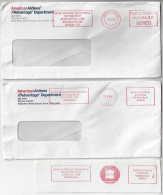 Panama Venezuela American Alirlines 2 Cover Fragment Airmail Rate Paid By Machines Similar To Those Used For Meter Stamp - Venezuela