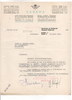 Sabena - Aerodrome De Melsbroek 1953 - Letter About Export - Uitvoeringsvergunningen - & Airport - Altri & Non Classificati