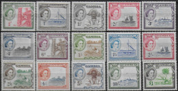 1953/59 Gambia Elizabeth II 15v. MNH SG N. 171/85 - Otros & Sin Clasificación