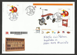 Portugal Europa CEPT 2015 FDC Recommandée Avec Bloc Vieux Jouets Tricycle Souvenir Sheet Registered FDC Old Toys - 2015