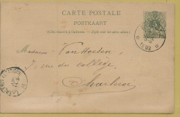 D211  BRIEFKAART   STERSTEMPEL  KNOCKE  1893   Naar CHARLEROI - Cachets à étoiles