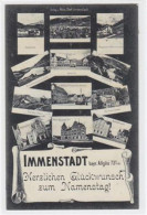 39066821 - Immenstadt, Multikarte Mit Bahnhofstrasse U. Hotel Bayer. Hof Gelaufen, Mit Marke Und Stempel Von 1909. Ecke - Immenstadt