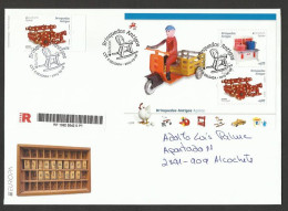 Portugal Açores Azores Europa CEPT 2015 FDC Recommandée Bloc Vieux Jouets Charrette Cheval Scooter Old Toys Horse Cart - 2015