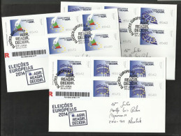 Portugal 2014 ATM Timbres Distributeur Élections Au Parlement Européen 3 FDC Recommandée European Parliament Europa - Europese Gedachte