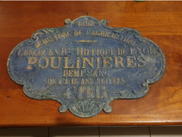 Plaque De Concours Hippique , Metal , 4ème Prix 1898 - Autres & Non Classés