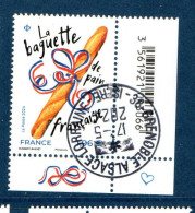 France 2024.La Baguette De Pain Française.Cachet Rond Gomme D'origine - Used Stamps