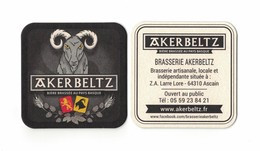 SOUS BOCKS  BIÈRE BRASSERIE AKERBELTZ  RECTO VERSO - Beer Mats