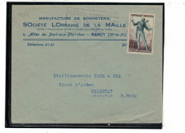 YT 957  SSL/  NANCY  21/?/1954 FAG  CAPITALE DES GRANDES BIERES DE LORRAINES - 1921-1960: Modern Period